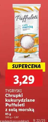 Lidl Tygryski chrupki kukurydziane puffuleti z solą morską oferta
