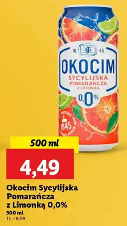 Lidl Okocim Sycylijska Pomarańcza z Limonką 0,0% oferta