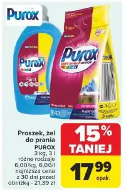 Carrefour Market Proszek, żel do prania Purox oferta