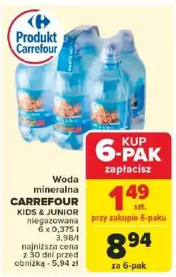 Carrefour Market Woda mineralna Carrefour Kids & Junior oferta