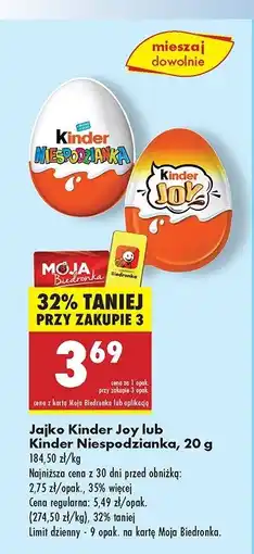 Biedronka Jajko z niespodzianką Kinder oferta