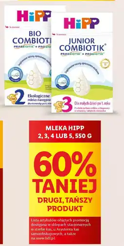 Lidl Mleka hipp 2, 3, 4 lub 5, 550 g oferta