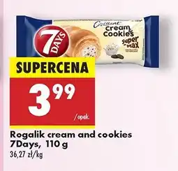 Biedronka Croissant z kremem o smaku waniliowym z mlekiem i kawałkami ciastek 7 days cream & cookies oferta