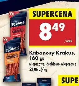 Biedronka Kabanosy wieprzowo-drobiowe Krakus animex oferta