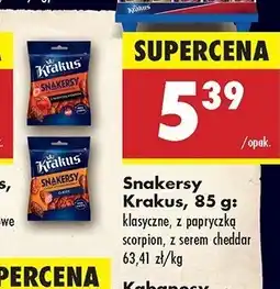 Biedronka Snakersy z serem cheddar Krakus animex oferta