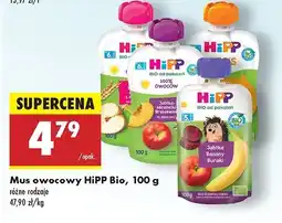 Biedronka Mus bio jabłka-banany-maliny-orkisz Hipp owoce i zboża oferta