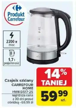 Carrefour Market Czajnik szklany Carrefour Home oferta