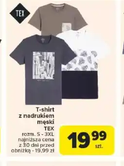 Carrefour Market T-shirt z nadrukiem męski TEX oferta