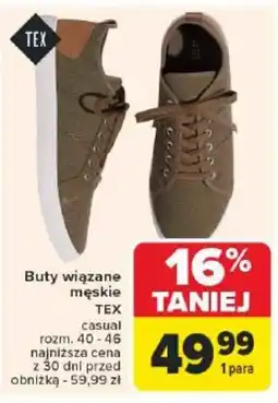 Carrefour Market Buty wiązane męskie TEX casual oferta