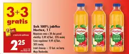 Biedronka Sok 100% jabłko Hortex 1L oferta