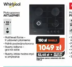 Max Elektro P艂yta gazowa Whirlpool AKTL629NB1 oferta