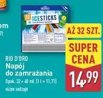 ALDI Napój do zamrażania o smaku coli wiśni marzanki wonnej brzoskwini i cytryny Rio D'oro oferta