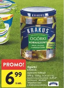 Intermarche Ogórki korniszony z czosnkiem Krakus Maspex oferta