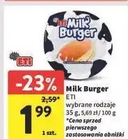 Intermarche Baton z mlekiem i miodem Eti Milk Burger oferta