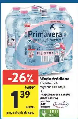 Intermarche Woda niegazowana Primavera oferta