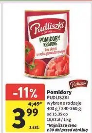 Intermarche Pomidory krojone bez skórki w soku pomidorowym Pudliszki oferta