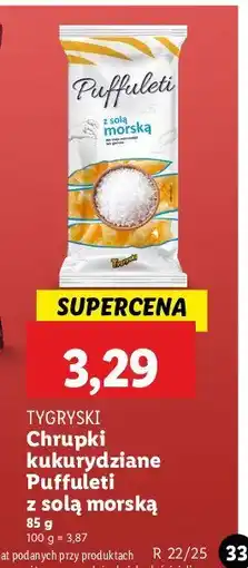 Lidl Chrupki puffuletti z solą morską Tygryski oferta