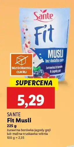 Lidl Płatki pełnoziarniste żurawina borówka goji Sante fit oferta