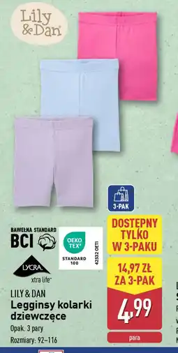 ALDI Legginsy kolarki dziewczęce Lilly & Dan oferta