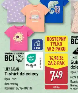 ALDI T-shirt dziecięcy Lily & Dan oferta