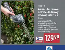 ALDI Akumulatorowe nożyce do trawy i żywopłotu 12 V Ferrex oferta