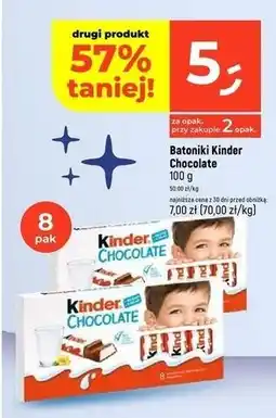 Dealz Batoniki z mlecznej czekolady nadzieniem mlecznym Kinder Chocolate oferta