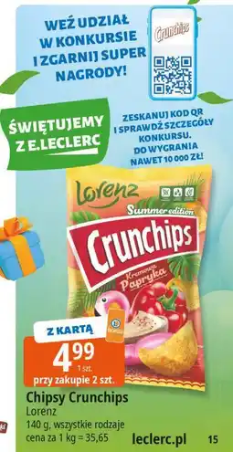 E.Leclerc Chipsy Crunchips 140g Lorenz oferta