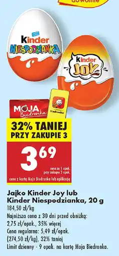 Biedronka Jajko Kinder Joy lub Kinder Niespodzianka oferta
