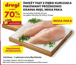 Biedronka Świeży filet z piersi kurczaka pakowane próżniowo kraina mięs, mega paka oferta