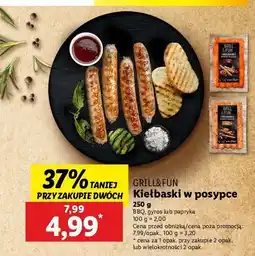 Lidl Kiełbasaki grillowe w papryce Grill and fun oferta
