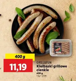 Lidl Kiełbaski grillowe cienkie Grill and fun oferta