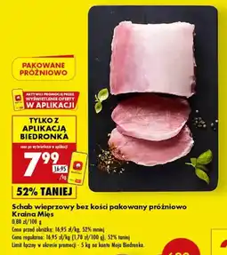 Biedronka Schab wieprzowy bez kości pakowany próżniowo Kraina Mięs oferta