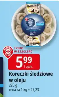 E.Leclerc Koreczki śledziowe w oleju Wiodąca Marka Ronde Des Mers oferta