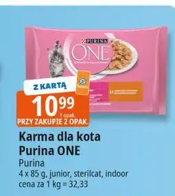 E.Leclerc Karma dla kota indoor formula cielęcina z marchewką + tuńczyk zieloną fasolką Purina One oferta