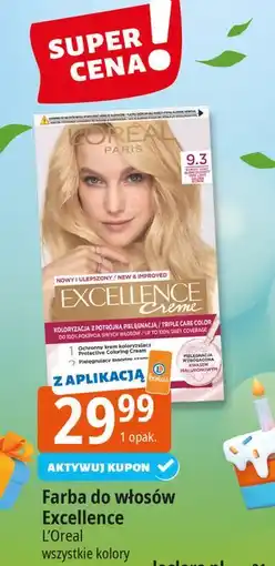 E.Leclerc Farba do włosów bardzo jasny blond złocisty 9.3 L'oreal Excellence Creme oferta