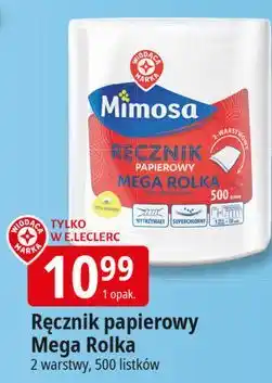 E.Leclerc Ręcznik papierowy mega rolka Wiodąca Marka Mimosa oferta