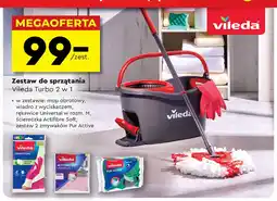 Biedronka Zestaw turbo + rękawice rozm. m ściereczka actifibre soft zmywaki pur active Vileda oferta