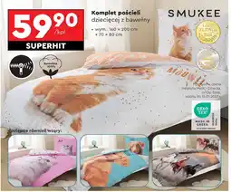 Biedronka Komplet pościeli dziecięcej dwustronnej 160 x 200 cm + 70 80 Smukee oferta