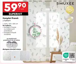 Biedronka Firanki z haftem 140 x 250 cm na taśmie Smukee oferta
