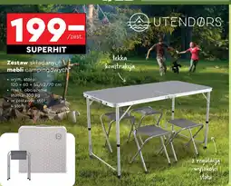 Biedronka Stół kempingowy składany ze stołkami Utendors oferta