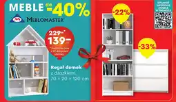Biedronka Regał z daszkiem 70 x 20 120 cm Meblomaster oferta