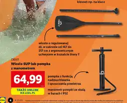 Lidl Wiosło SUP lub pompka z manometrem Crivit oferta