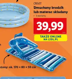 Lidl Dmuchany brodzik lub materac składany Crivit oferta