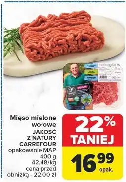Carrefour Mięso mielone wołowe Jakość z Natury Carrefour 400g oferta