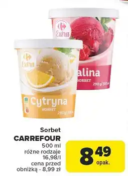 Carrefour Sorbet CARREFOUR 500ml oferta