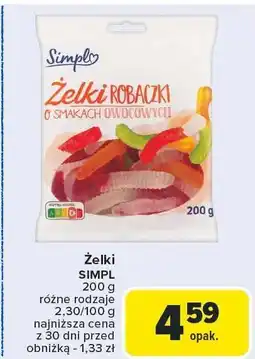 Carrefour Żelki robaczki 200g SIMPL oferta