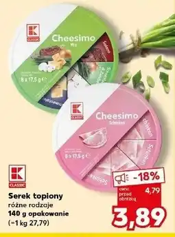 Kaufland Ser topiony z ziołami K-classic cheesimo oferta