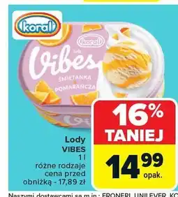 Carrefour Market Lody VIBES 1l Koral oferta