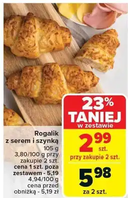Carrefour Market Rogalik z serem i szynką 105g Carrefour Market oferta
