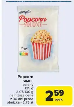 Carrefour Popcorn solony 125g SIMPL oferta